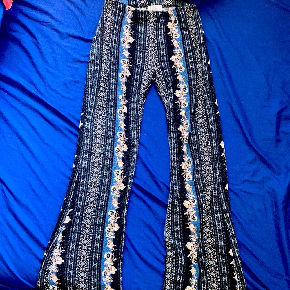 white fawn boho bell bottom pants